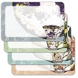 Tea Cups and Saucers - Assorted Adhesive Labels