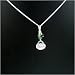Teach Word Pendant with Green Gemstone Dangles on Sterling Silver Chain