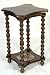 Pen Shell & Iron Pedestal Table Wood Accent End Side New