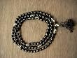 Black Agate Mala Combination with White Crystal Japa Mala Precious Stone for Sani 108+1