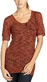 Kensie Women's Space Dye Tissue Knit Sweater,Chocolate,Small