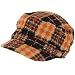 Wool Woven Plaid Cadet Military GI Cap Hat Multi- Orange
