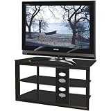 Tech Craft Bernini Black Glass Corner TV Stand for 26-38 inch Screens MC3032B