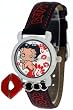 The classic Betty Boop watch with a 'KISS' CHARM. - Black band