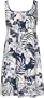 Empire Tie Front Short Tank - Fancy Garden Empire Waist Scoop Square Neck Knee Length Hawaiian Aloha Pull-Over Dress - Regular and Plus Size