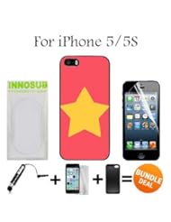 Wireless: Steven Universe Star Custom iPhone 5 Cases/5S Cases-Black-Plastic,Bundle 3in1 Comes with Screen Protector/Universal Stylus Pen by innosub - innosub