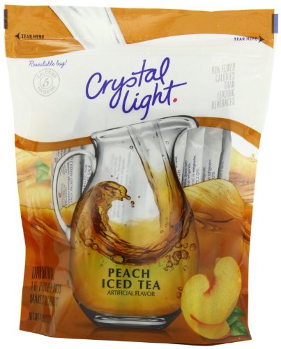 Crystal Light Tea Sticks, Peach, 16 Count/32 Quarts