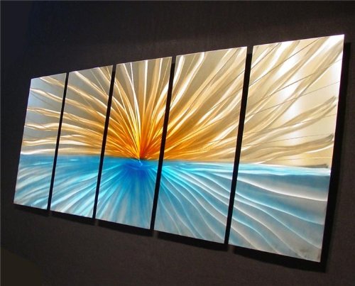 New Day - 64 inch x 24 inch Abstract Painting Metal Wall Art sculpture for contemporary decor Sculpture by Nider the Internationally Acclaimed Artist of Modern Contemporary Decor