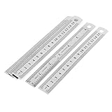 uxcell 直線定規　ストレートルーラー　文房具　　測定ツール　ステンレススチール　5個入り