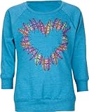 FULL TILT Feather Heart Scoop Neck Girls Sweatshirt