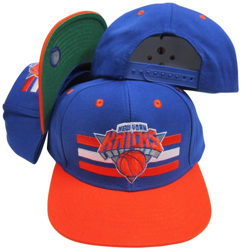 New York Knicks Blue/Orange Two Tone Snapback Adjustable Plastic Snap Back Hat / Cap