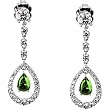 18K White Gold Emerald and Diamond Earrings