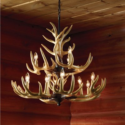 Twelve Light Deer Antler Chandelier