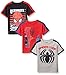 Marvel Little Boys' 3 Pack Spiderman T-Shirts, Gray, 5