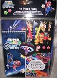 Nintendo Wii Super Mario Galaxy – 11 Piece Back to School Value Pack – Memo Pad, Stickers, Crayon, Stamper, Markers& More