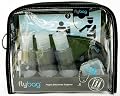 Flybags - TSA Compliant Toiletry Bag with Gray Dagger Insert and Leather Trim