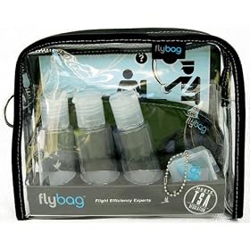 Flybags - TSA Compliant Toiletry Bag with Gray Dagger Insert and Leather Trim