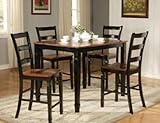 Brentwood Counter Height Table with 4 Chair Set In Black by Standard Furnit ....