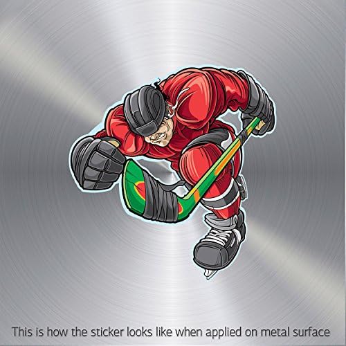 Sticker Ice Hockey Player Attack waterproof Motorbike Action Durable Art ho (18 X 17.1 In)