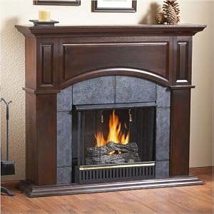 Real Flame Ventless Georgetown Gel Fireplace - #2400 in Dark Walnut (Dark Walnut) (42.5
