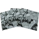 Black and Silver Paisley Baroque Cocktail Napkins, Pack of 20