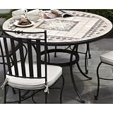 Alfresco Home Basilica 48 Inch Round Dining Table With Umbrella Hole