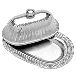 Wilton Armetale Flutes and Pearls Butter Dish with Lid by Wilton Armetale