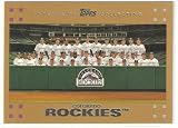 2007 Topps GOLD # 601- Colorado Rockies TEAM PHOTO CARD - Baseball Card - Limited Edition Gold Version Serial #d to 2007 - Mint Condition - Shipped in Protective Display Case!