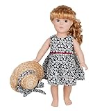 18 Inch Doll Clothes/clothing Fits American Girl - Black Floral Dress Outfit Includes 18' Dolls Accessories