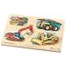 Melissa & Doug Deluxe Wooden Construction Sound Peg Puzzle