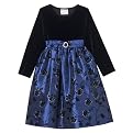 Girls' Long-Sleeve Skirt Dress - Black/Blue