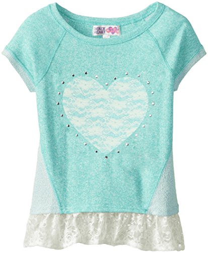 Derek Heart Big Girls' Raglan Top with Lace Flounce
