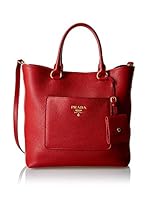 Prada Bolso asa de mano Shopping Rigid Handle New Daino (Rojo)