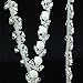 Seasofbeauty Craft Braided Beaded Fake Pearls Rhinestones Lace Ribbon Trim White flower 1 Yard