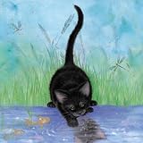 Hazy Days Black Cat Blank Card