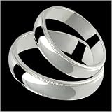 Louvain Exclusive 5mm Wide Platinum Wedding Bands with Milgrain Edge Custom Made for Him & Her 511JK959PGL. SL160 Louvain Exclusive 5mm Wide Platinum Wedding Bands with Milgrain Edge Custom Made for Him & Her