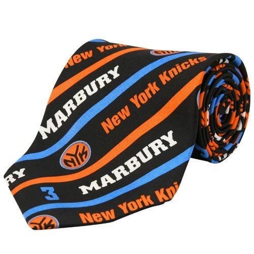 New York Knicks Black Logo Stripe Silk Neck Tie