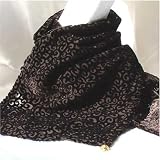 ArtisanStreet's Rich Chocolate Mistral Scarf. Lightweight Burnout Velvet, Finished With Charms. Limited Edition.