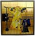 Asian Art & D&eacute;cor - 72" x 72" Japanese Kimono Motif Gold Leaf Decorative Screen Room Divider