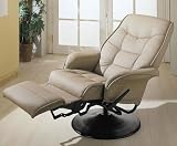Review Coaster Furniture 7502 / Bone Leatherette Cushion Swivel Recliner By Coaster Furniture