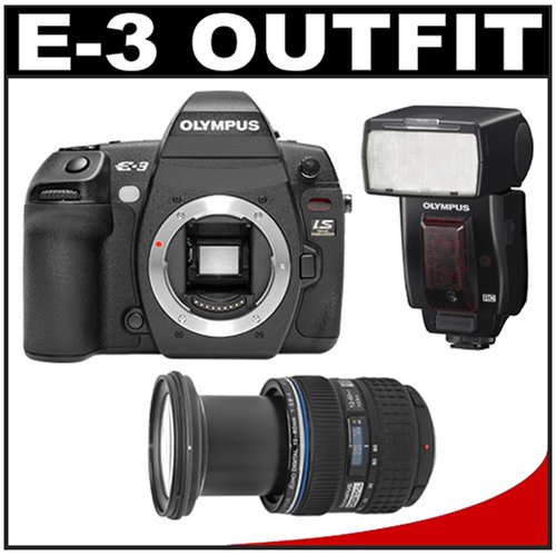Olympus Evolt E-3 10.1MP Digital SLR Camera with Mechanical Image Stabilization with ED 12-60mm f/2.8-4.0 Lens and FL-50R Flash