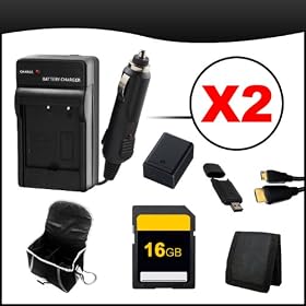 Advanced Accessory Bundle Pack #2 for Olympus OM-D E-M5 Digital Camera includes (x2 BLN1 Replacement Batteries, x2 BLN1 Replacement Chargers, Case, USB Card Reader/Write, HDMI, Memory Card Wallet, 16GB SD Memory Card) - V620053XU010