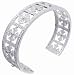 Sterling Silver CZ Lined Fashion Cross Cuff Bracelet