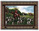 Fox Hunt Hunting Dogs Horse Cotton Tapestry Throw Blanket