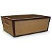 Storage Basket with Handles - Rectangular Brown Woven Fiber