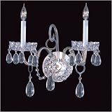 Crystorama 1032-CH-CL-S Bohemian Crystal 2 Light Candle Wall Sconce in Clear Crystal Crystal Type: S