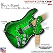 Colorburst Green WraptorSkinz Skin fits Rock Band Stratocaster Guitar for Nintendo Wii, XBOX 360, PS2 & PS3 (GUITAR NOT INCLUDED)