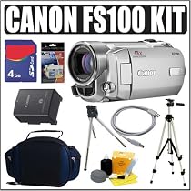 Canon FS100 Flash Memory Camcorder Plus Deluxe Accessory Outfit - Canon ACANFS100K2