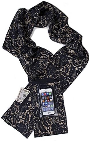 Peepsnake Scarf for SMALLER Smartphone, ID Holder, Clear Touch Pocket, Back Window, Pouch, Lanyard Alternative, Crossbody