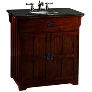Craftsman Single Sink Cabinet, 33W, MACINTOSH OAK